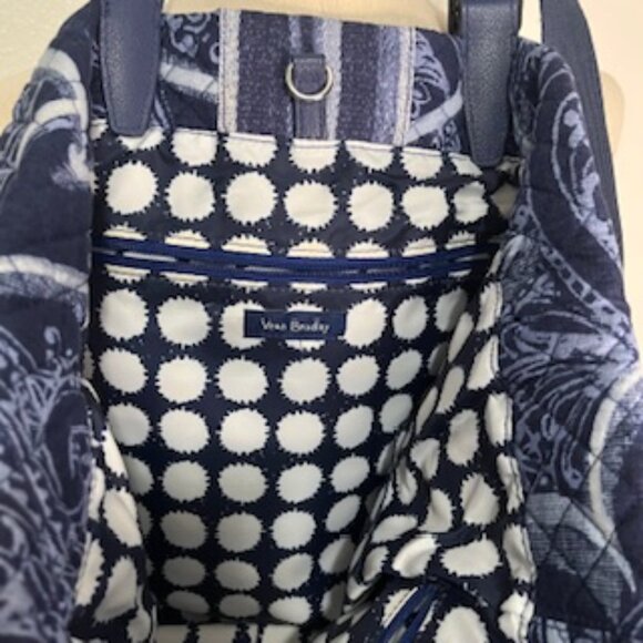 Vera Bradley Change It Up Tote Blue Paisley Shoulder Bag Purse - Picture 10 of 11